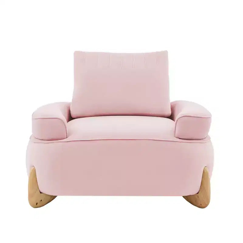 Hyleory Poltrona da salotto in velluto da 117 cm con pouf, set poltrona e poggiapiedi in velluto a coste stile Mid-Century Modern, poltrona club imbottita con braccioli a vasca