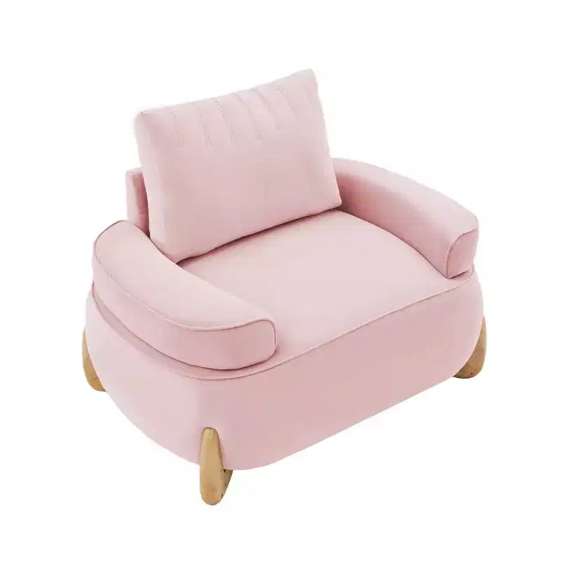 Hyleory Poltrona da salotto in velluto da 117 cm con pouf, set poltrona e poggiapiedi in velluto a coste stile Mid-Century Modern, poltrona club imbottita con braccioli a vasca