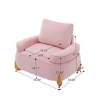 Hyleory Poltrona da salotto in velluto da 117 cm con pouf, set poltrona e poggiapiedi in velluto a coste stile Mid-Century Modern, poltrona club imbottita con braccioli a vasca