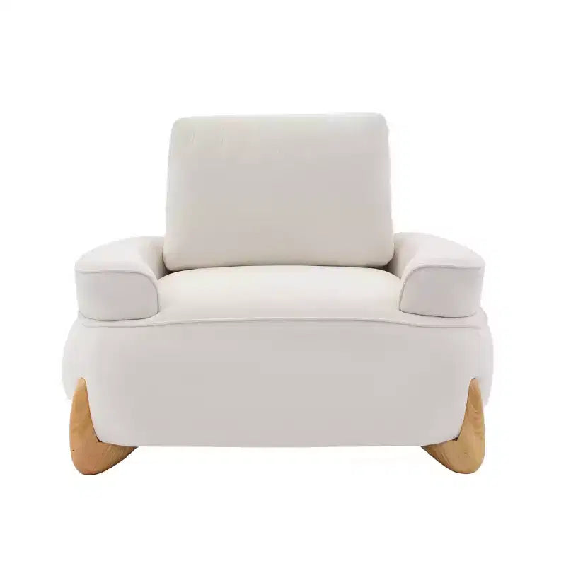Hyleory Poltrona da salotto in velluto da 117 cm con pouf, set poltrona e poggiapiedi in velluto a coste stile Mid-Century Modern, poltrona club imbottita con braccioli a vasca