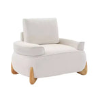 Hyleory Poltrona da salotto in velluto da 117 cm con pouf, set poltrona e poggiapiedi in velluto a coste stile Mid-Century Modern, poltrona club imbottita con braccioli a vasca