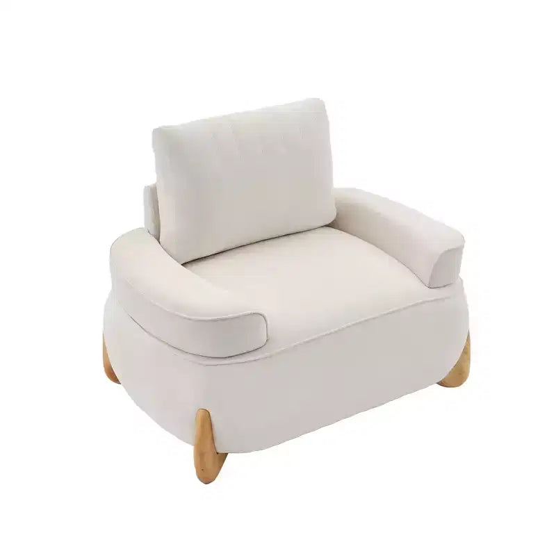 Hyleory Poltrona da salotto in velluto da 117 cm con pouf, set poltrona e poggiapiedi in velluto a coste stile Mid-Century Modern, poltrona club imbottita con braccioli a vasca