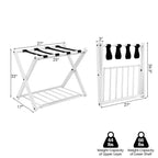 Costway Set di 2/4 Portabagagli Pieghevole in Metallo per Valigie, Scarpe, Hotel, Camera per Ospiti con Ripiano