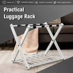 Costway Set di 2/4 Portabagagli Pieghevole in Metallo per Valigie, Scarpe, Hotel, Camera per Ospiti con Ripiano
