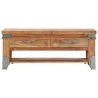 Tavolino da Caffè in Legno Massello di Acacia con 2 Cassetti e Ripiano | 109x51x46 cm