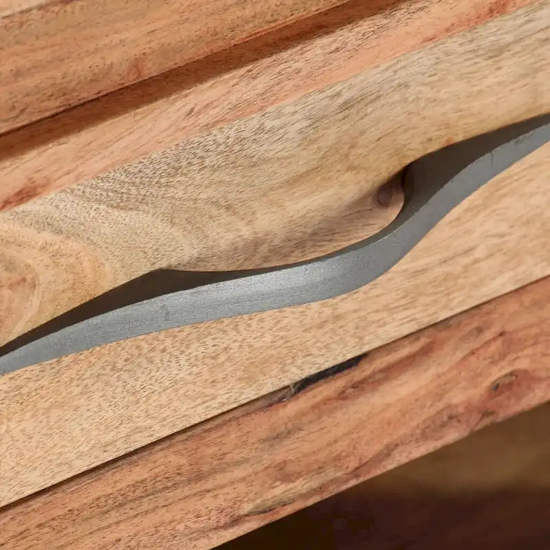 Tavolino da Caffè in Legno Massello di Acacia con 2 Cassetti e Ripiano | 109x51x46 cm