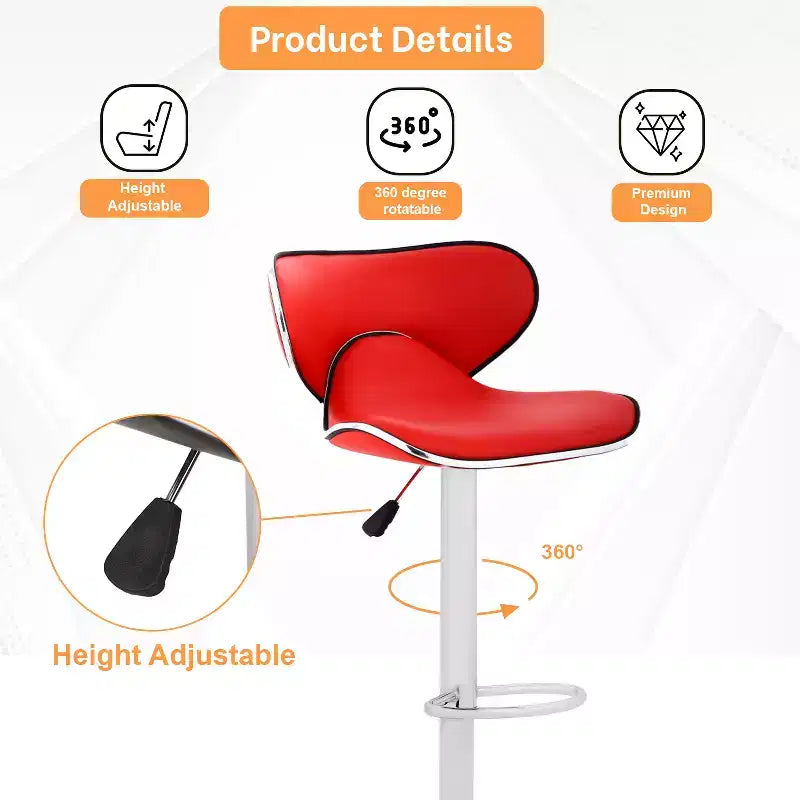 FDW Set di 2 Sgabelli da Bar Regolabili in Altezza con Funzione Girevole a 360 Gradi e Sedile in Pelle PU per Cucina e Sala da Pranzo