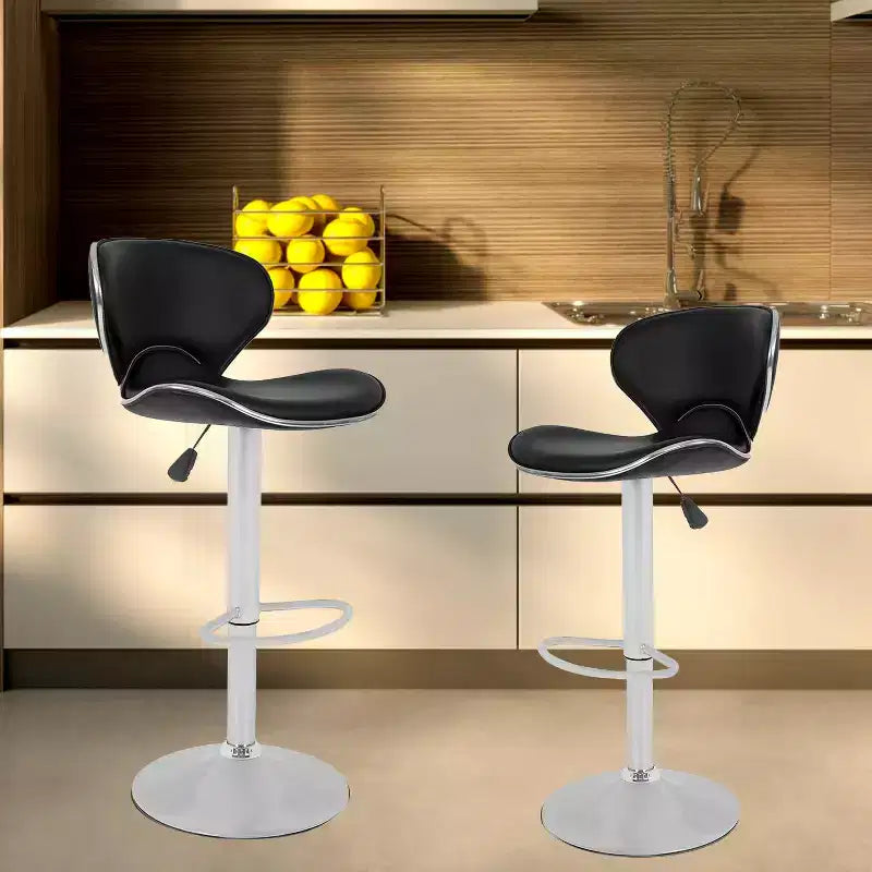 FDW Set di 2 Sgabelli da Bar Regolabili in Altezza con Funzione Girevole a 360 Gradi e Sedile in Pelle PU per Cucina e Sala da Pranzo