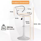 FDW Set di 2 Sgabelli da Bar Regolabili in Altezza con Funzione Girevole a 360 Gradi e Sedile in Pelle PU per Cucina e Sala da Pranzo