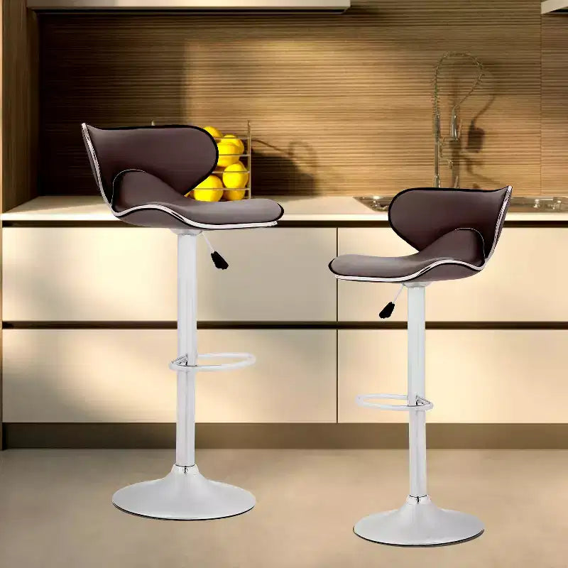 FDW Set di 2 Sgabelli da Bar Regolabili in Altezza con Funzione Girevole a 360 Gradi e Sedile in Pelle PU per Cucina e Sala da Pranzo