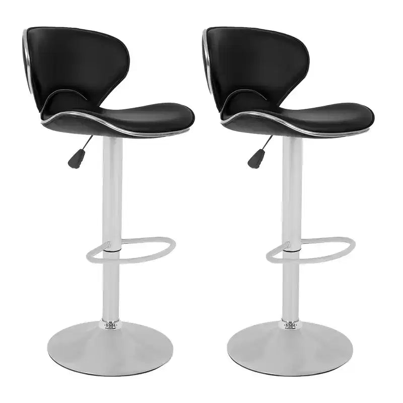 FDW Set of 2 Bar Stools Counter Height Adjustable Bar Chairs with 360-Degree Swivel Function & PU Leather Kitchen Counter Stools Dining Chairs