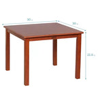 Tavolo quadrato in legno massiccio ECR4Kids da 30x30 pollici e due sedie da 12 pollici, set da 3 pezzi