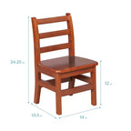 Tavolo quadrato in legno massiccio ECR4Kids da 30x30 pollici e due sedie da 12 pollici, set da 3 pezzi