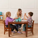 Tavolo quadrato in legno massiccio ECR4Kids da 30x30 pollici e due sedie da 12 pollici, set da 3 pezzi