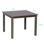 Tavolo quadrato in legno massiccio ECR4Kids da 30x30 pollici e due sedie da 12 pollici, set da 3 pezzi