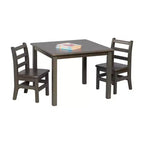Tavolo quadrato in legno massiccio ECR4Kids da 30x30 pollici e due sedie da 12 pollici, set da 3 pezzi