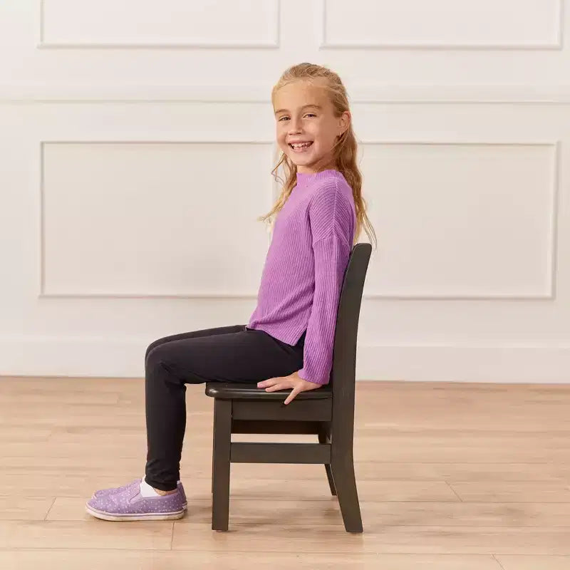 Tavolo quadrato in legno massiccio ECR4Kids da 30x30 pollici e due sedie da 12 pollici, set da 3 pezzi