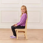 Tavolo quadrato in legno massiccio ECR4Kids da 30x30 pollici e due sedie da 12 pollici, set da 3 pezzi