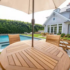 Tavolo da pranzo rotondo pieghevole per esterni Nordic Teak 47 in teak naturale - Beige