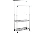 Giorgio Double Rod Clothes Rack - Chrome - Safavieh