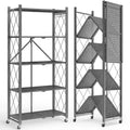 5-Shelf Foldable Metal Storage Shelving Unit Collapsible Wire Rack Organizer for Garage Kitchen Pantry 63 Inch