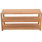 Panca contenitore Nordic Teak 28 o 40 in teak naturale per doccia e spa/bagno/esterno con ripiani - Beige