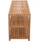 Panca contenitore Nordic Teak 28 o 40 in teak naturale per doccia e spa/bagno/esterno con ripiani - Beige