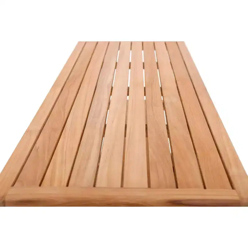 Panca contenitore Nordic Teak 28 o 40 in teak naturale per doccia e spa/bagno/esterno con ripiani - Beige