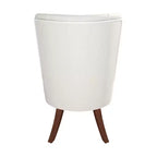 Sedia da pranzo LeisureMod rivestita in velluto e pelle con schienale alto capitonné e gambe in legno di caucciù verniciato