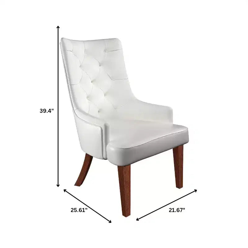 Sedia da pranzo LeisureMod rivestita in velluto e pelle con schienale alto capitonné e gambe in legno di caucciù verniciato
