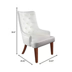 Sedia da pranzo LeisureMod rivestita in velluto e pelle con schienale alto capitonné e gambe in legno di caucciù verniciato