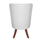 Sedia da pranzo LeisureMod rivestita in velluto e pelle con schienale alto capitonné e gambe in legno di caucciù verniciato