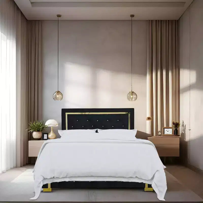 Home Design Deena Panel Bed Nero