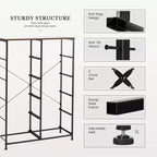 JIONJOY Cassettiera verticale a 10 cassetti - Comodino in tessuto rustico largo 80 cm per camera da letto/cameretta, struttura in acciaio