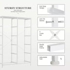 JIONJOY Cassettiera verticale a 10 cassetti - Comodino in tessuto rustico largo 80 cm per camera da letto/cameretta, struttura in acciaio