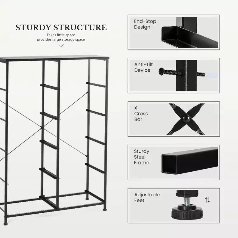 JIONJOY Cassettiera verticale a 10 cassetti - Comodino in tessuto rustico largo 80 cm per camera da letto/cameretta, struttura in acciaio