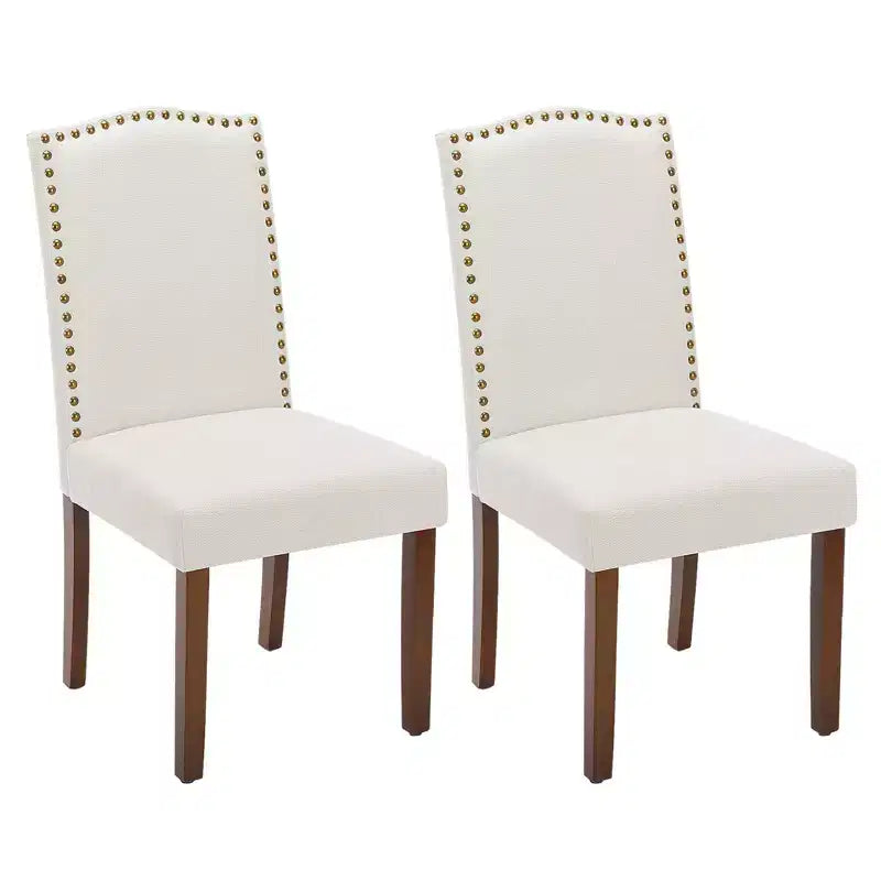 JIONJOY Set di 2 sedie da pranzo imbottite in lino