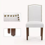 JIONJOY Set di 2 sedie da pranzo imbottite in lino