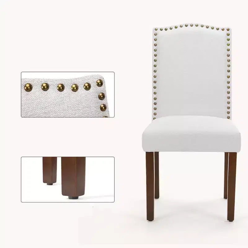 JIONJOY Set di 2 sedie da pranzo imbottite in lino