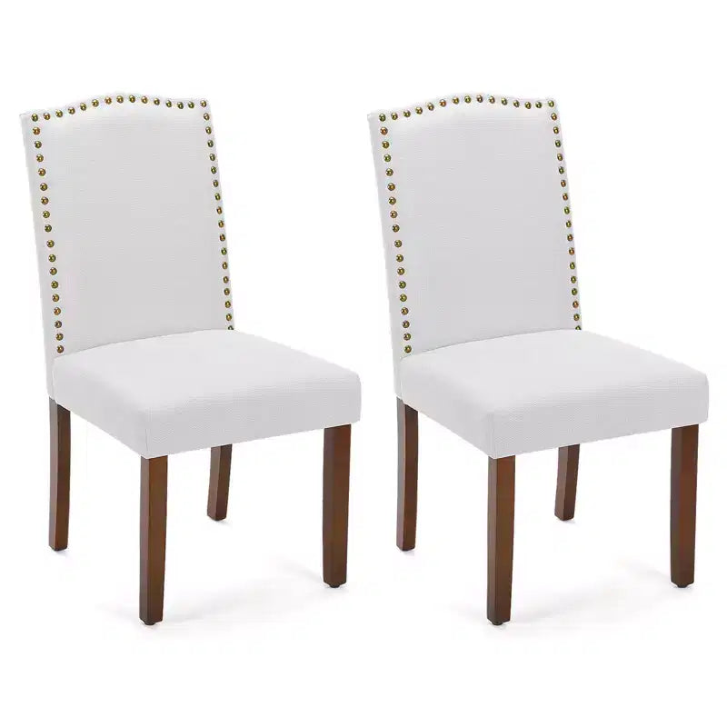 JIONJOY Set di 2 sedie da pranzo imbottite in lino
