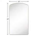 TEHOME Specchio da parete con cornice in metallo ad arco per bagno