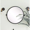 TEHOME Opeline Circle Matt Black Metal Frame Round Tilting Beveled Vanity Mirrors for Wall, Overall 30.05 x 26 inches (Mirrror 26 x 26 inches)