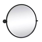 Specchio rotondo da parete inclinabile TEHOME Opeline con cornice in metallo nero opaco, bordo smussato, dimensioni totali 30,05 x 26 pollici (specchio 26 x 26 pollici)