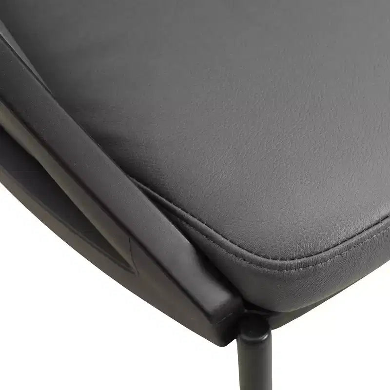 LeisureMod Urbane Collection Set di 2 sedie da pranzo imbottite con seduta in vinile e gambe in acciaio inossidabile, per cucina moderna, sala da pranzo, area salotto del caffè