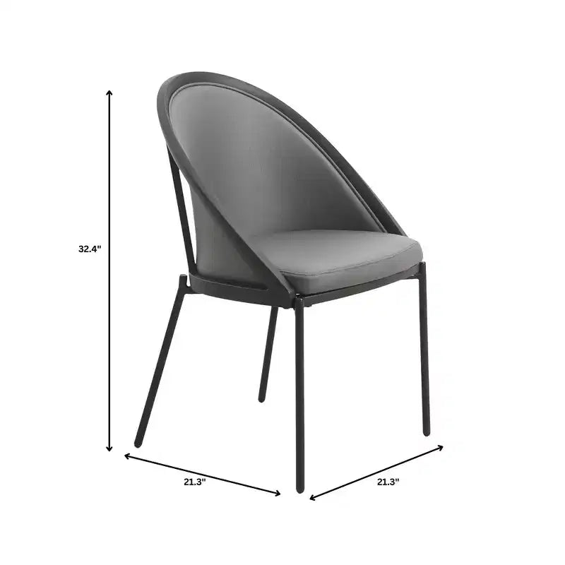 LeisureMod Urbane Collection Set di 2 sedie da pranzo imbottite con seduta in vinile e gambe in acciaio inossidabile, per cucina moderna, sala da pranzo, area salotto del caffè