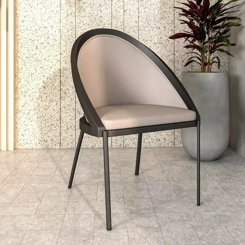 LeisureMod Urbane Collection Set di 2 sedie da pranzo imbottite con seduta in vinile e gambe in acciaio inossidabile, per cucina moderna, sala da pranzo, area salotto del caffè
