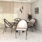 LeisureMod Urbane Collection Set di 2 sedie da pranzo imbottite con seduta in vinile e gambe in acciaio inossidabile, per cucina moderna, sala da pranzo, area salotto del caffè