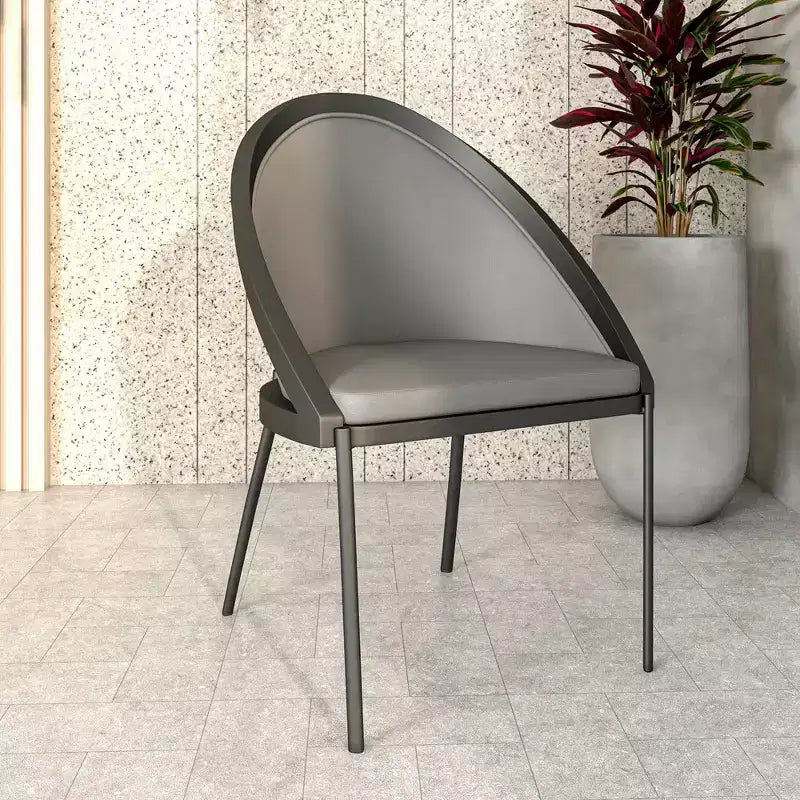 LeisureMod Urbane Collection Set di 2 sedie da pranzo imbottite con seduta in vinile e gambe in acciaio inossidabile, per cucina moderna, sala da pranzo, area salotto del caffè