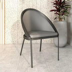 LeisureMod Urbane Collection Set di 2 sedie da pranzo imbottite con seduta in vinile e gambe in acciaio inossidabile, per cucina moderna, sala da pranzo, area salotto del caffè