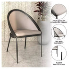 LeisureMod Urbane Collection Set di 2 sedie da pranzo imbottite con seduta in vinile e gambe in acciaio inossidabile, per cucina moderna, sala da pranzo, area salotto del caffè